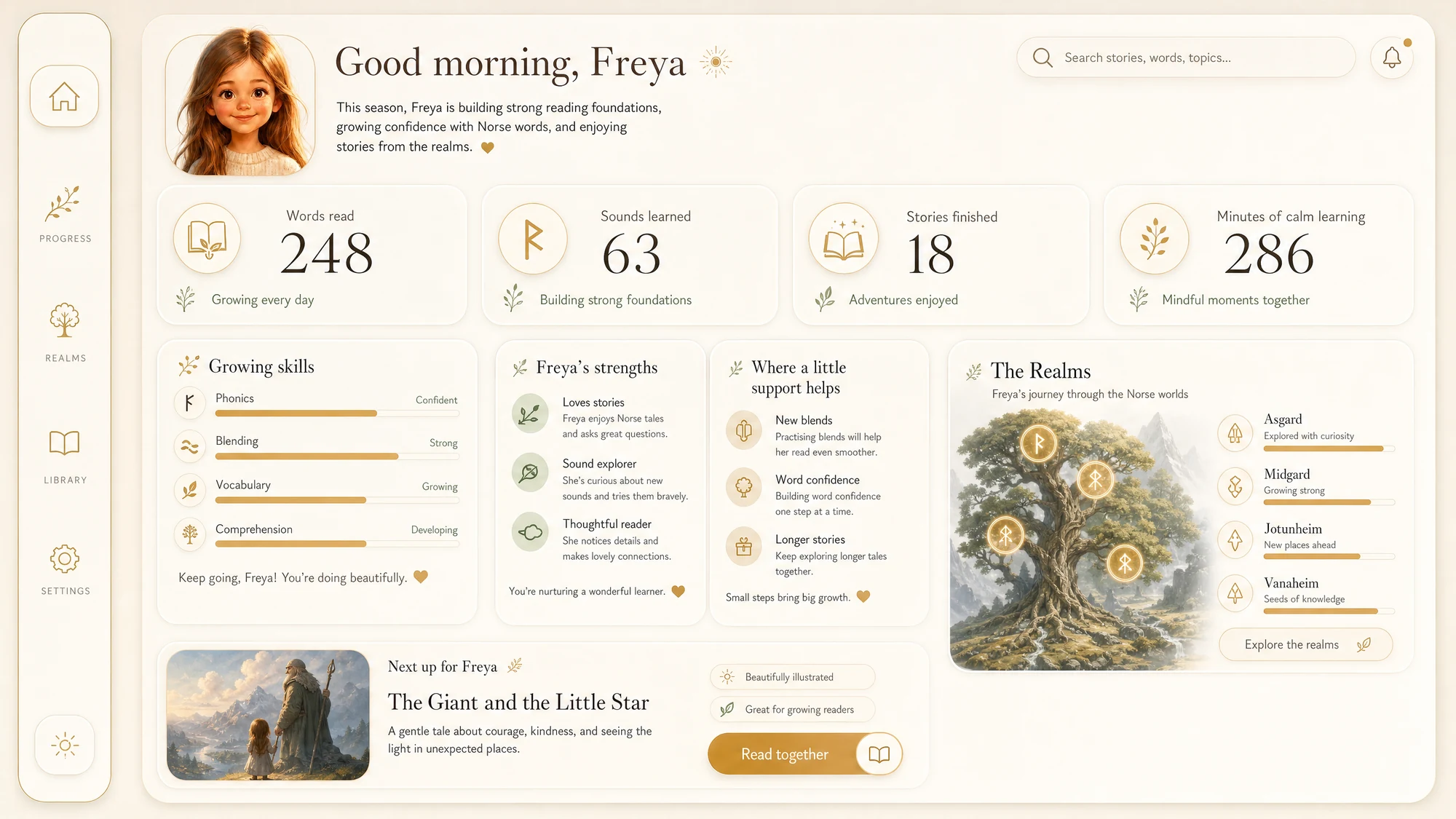 Kvasi dashboard on desktop